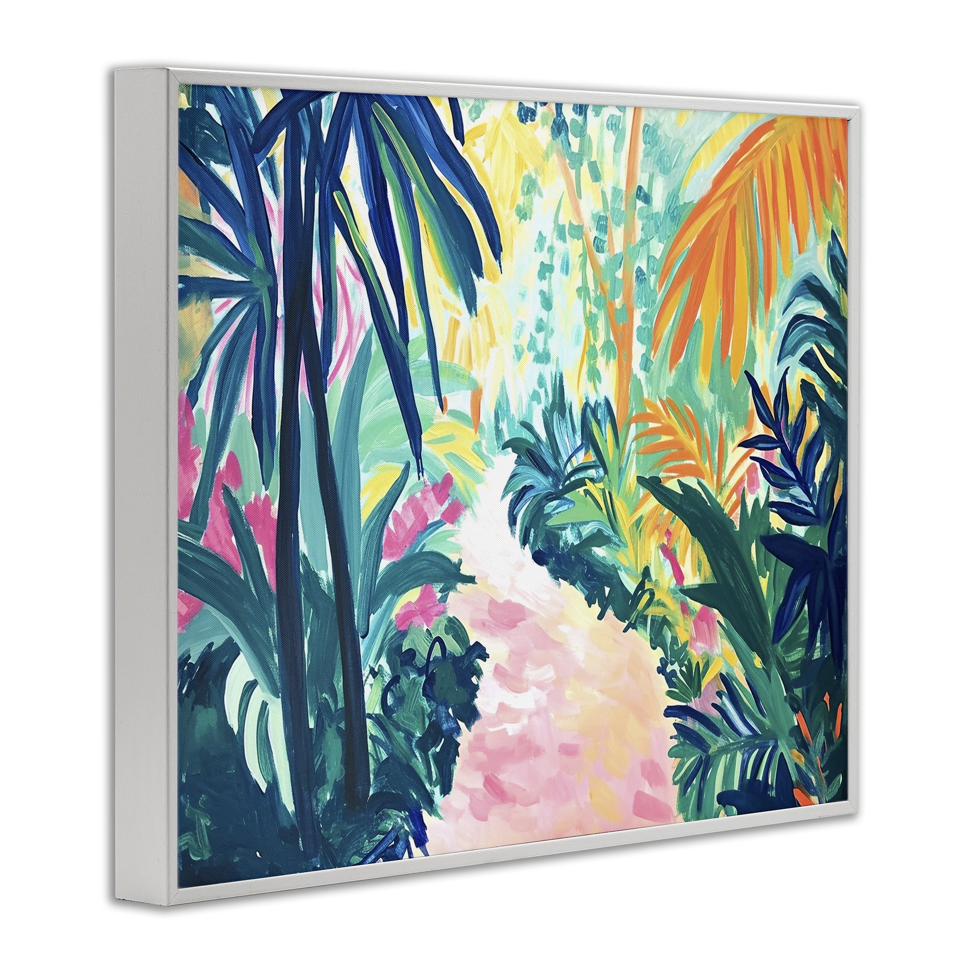 Stupell Industries Garden Of Bright Color Botanical & Floral Painting White Framed Art Print Wall Art, 20 x 16