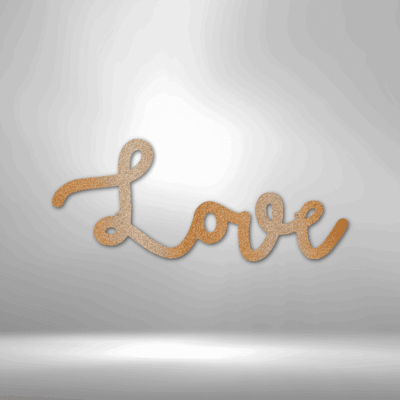 Love Script Steel Sign Laser Cut Powder Coated Home & Office Metal Wall Decor Multiple Sizes & Colors