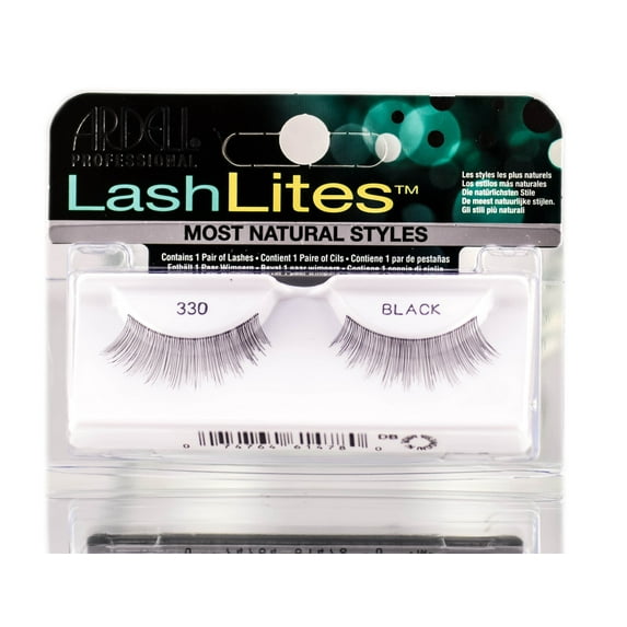 330 Black , Ardell LashLites Lashes , Hair Scalp Skin Body - Pack of 2 w/ SLEEK Teasing Comb