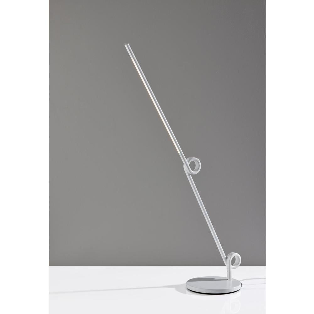 Adesso Knot 20"- 35" Desk Lamp White with USB, Adjustable Brightness & Light Articulation