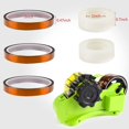thumbnail image 4 of 35mm Green Automatic Roller Tape Dispenser with 3-inch Inner Rings and 1-inch Roller - Multi-functional Adhesive Tape Cutter for Sealing and Bundling, Includes Main Body, Replacement Rings, and, 4 of 5