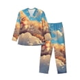 thumbnail image 1 of Balery Cloud Sleeping Cat Pijama para Hombre de Dos Piezas con Manga Larga, Conjunto de Dormir y Descanso Suave con Bolsillos-Small, 1 of 7