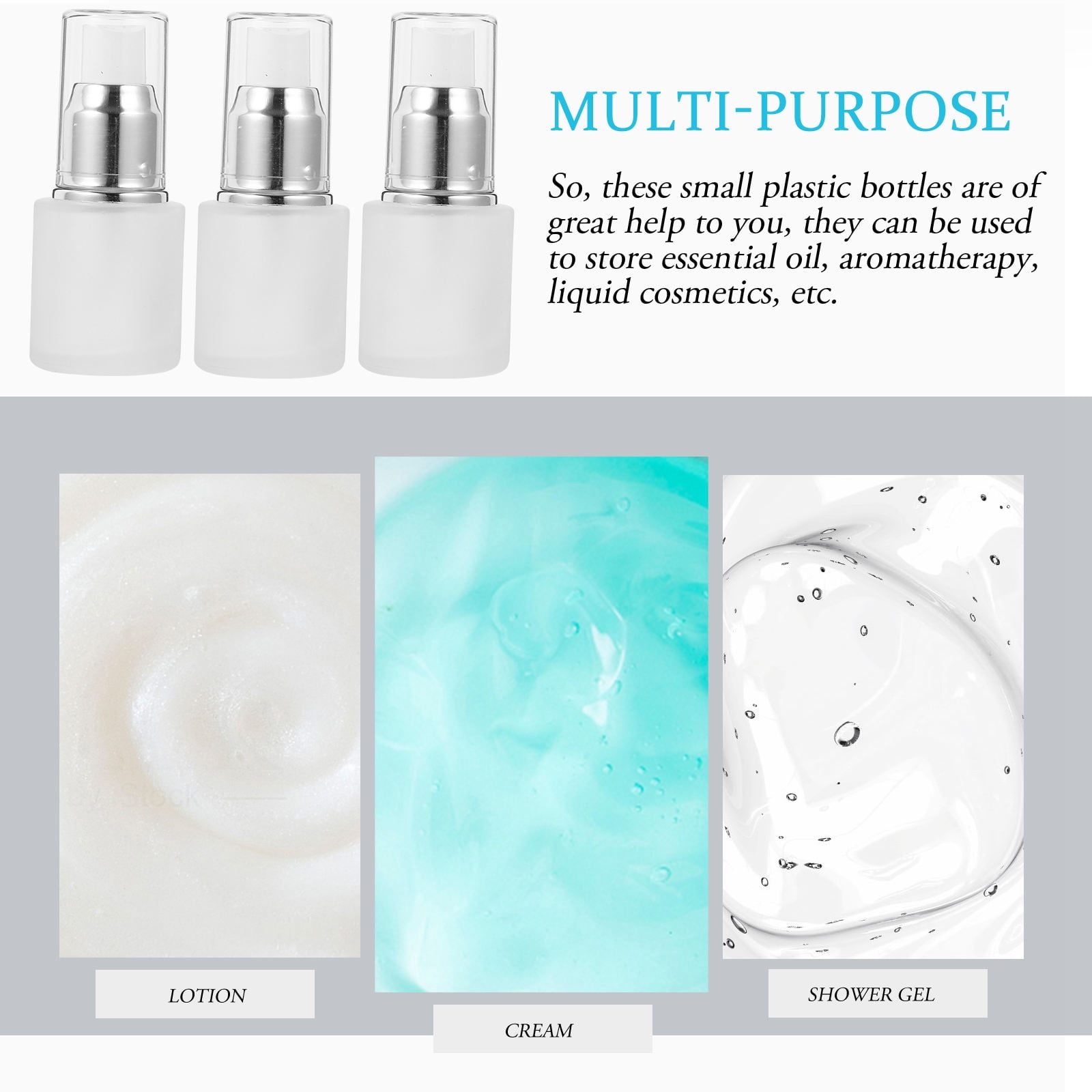 OUNONA  6 Pcs Push Type Lotion Bottle Home Travel Containers