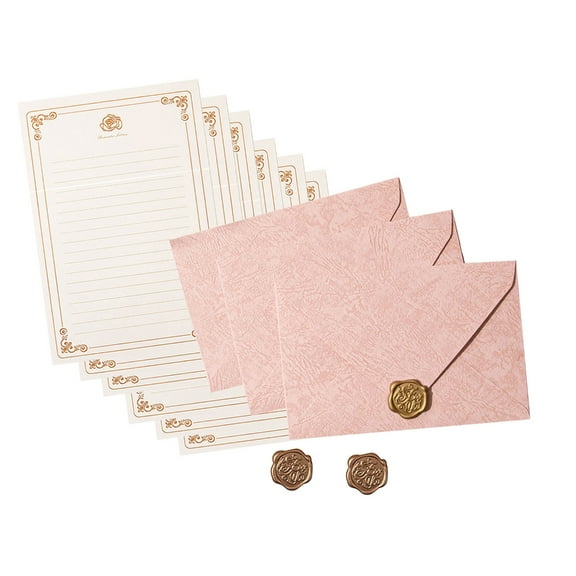 Antique Writing Paper Stationery Set with 6 Letter Paper 3 Envelopes 3 Sticker