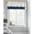 thumbnail image 4 of Kitchen Cafe Valance Curtain for Small Windows,Navy Blue White Color Block Patchwork Rod Pocket Short Valances Modern Geometric Art Window Treatment Panel for Living Room/Bedroom/Bathroom,42x12in, 4 of 9