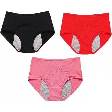 Fulorrnie Underwear for Women Plus Size Period High Waisted Leakproof Panty Elastic Waist Stretchable Ventilated Breathable Panties  Pink  XXXXXXXL