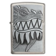 Zippo Fire Breathing Dragon Emblem Brushed Chrome Windproof Pocket Lighter