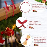 Christmas Garland Ties, 16 Pcs 20 inches Christmas Decorative Twist Ties for Banister, Reusable and Flexible Twist for Xmas Home Decorations Holiday Craft Wrapping, Red