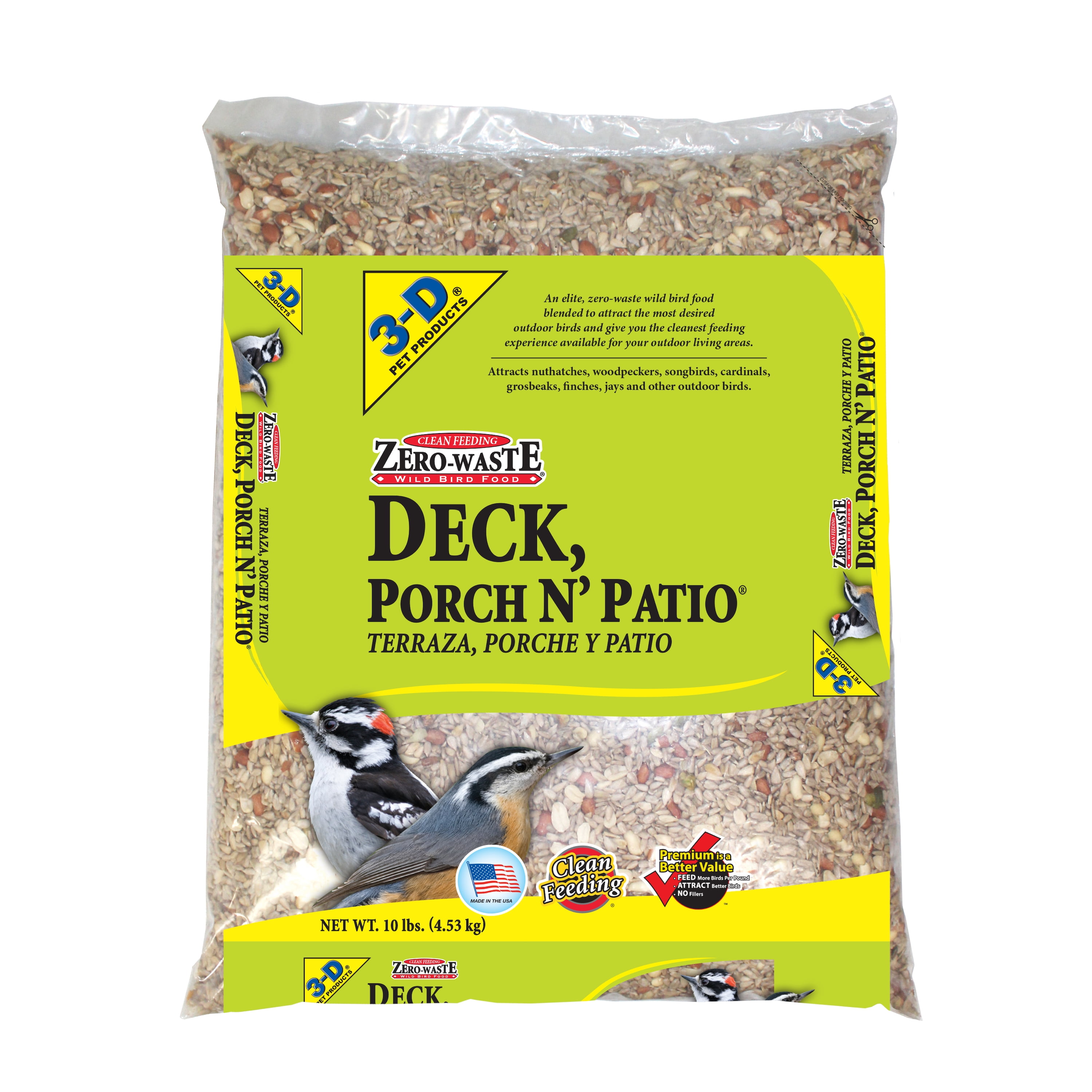 3-D Pet Products Deck, Porch Patio Blend Wild Bird Food, 5 lb.