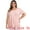 Pink, variant on DARING DIVA Women's Plus Short Sleeve Pleated Tulip Hem Casual Top 3X Pink