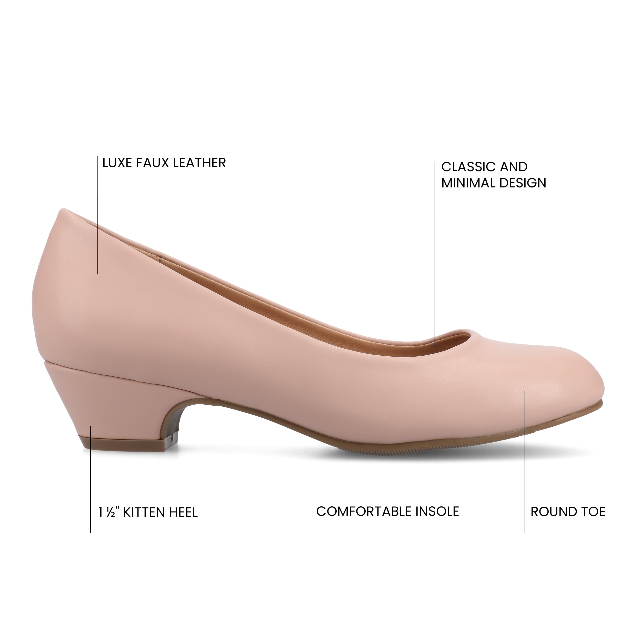 Journee Womens Saar Comfort Insole Round Toe Block Heel Pumps