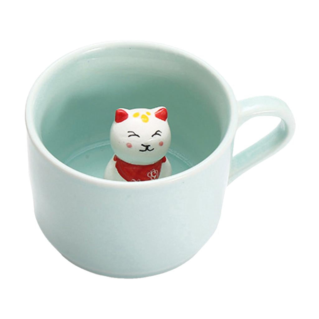 3D Coffee Mug Animal Inside 7 ,Cute Cartoon Handmade Ceramics Cup,Christmas  Birthday Surprise for ,Best Office Cups Bunny 