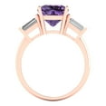 thumbnail image 4 of Clara Pucci 14K Rose Gold 3ct Alexandrite Three-Stone Ring for Women, 4 of 7