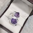 thumbnail image 2 of Natural Amethyst Ring, Rough Amethyst Gemstone Ring, Feb Birthstone, Double Stone, 925 Sterling Silver, Womens Ring, Christmas, Thanksgiving, Handmade, Statement Jewelry, Rough Gemstone Jewelry, 2 of 6