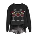 thumbnail image 2 of Rciityk Women's Christmas Rhinestone Wine Glass Sweatshirt, Casual Long Sleeve Crewneck Sweatshirts for Women, Size S-XXL, 2 of 6