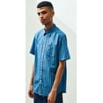 thumbnail image 4 of Obey SKY BLUE MULTI Langton Short-Sleeve Striped Regular Fit Shirt, US 2X-Large, 4 of 8