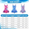 thumbnail image 4 of Girls One Piece Swimsuit Toddler Bathing Suit with Mermaid Scales Printed, Toddler Swimsuit Girl for Adjustable Age 5-6 Years, 4 of 9