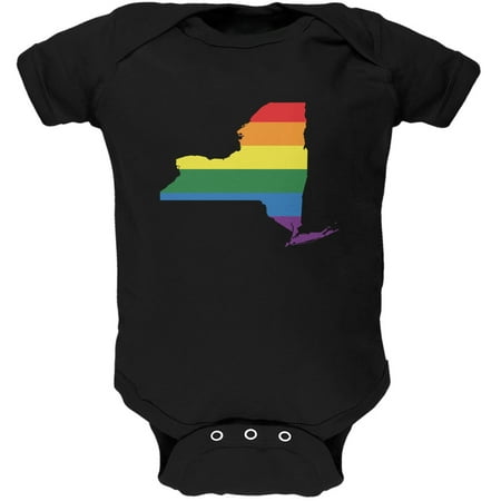 

New York LGBT Gay Pride Rainbow Black Soft Baby One Piece - 12-18 months