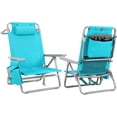 thumbnail image 5 of TLSUNNY 2 Pcs Backpack Foldable Camping Beach Chair, W/ Adjustable Backrest, Cup Holders, Cooler, Storage Bag, for Tanning, 5 of 12