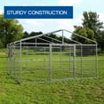 thumbnail image 6 of ALAULM Large Outdoor Dog Kennel: Heavy Duty, Galvanized Steel Panels with Roof, Double Safety Locks, 6 of 9