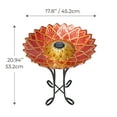 thumbnail image 6 of Teamson Home 17.8" Dahlia-Shaped Fusion Glass Birdbath with Solar-Powered Light, 6 of 9