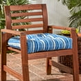 thumbnail image 3 of Greendale Home Fashions Tufted Outdoor 20'' x 20'' Seat Cushion, Sapphire Stripe, 3 of 9