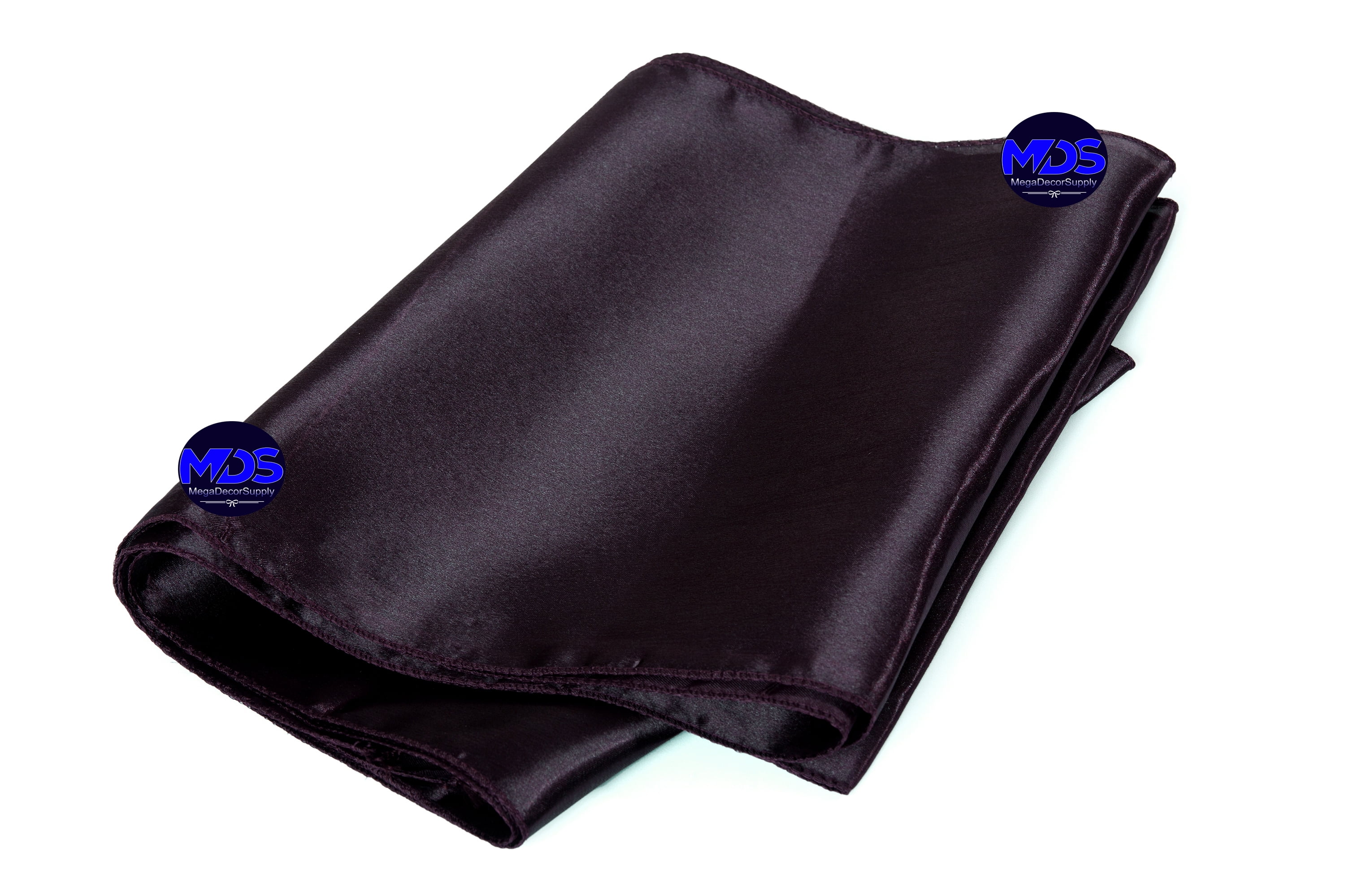 MDS Pack of 10 Wedding 12 x 108 inch Satin Table Runner for Wedding Banquet Decoration -Plum