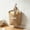 Beige A, variant on Naittoop Small Rustic Linen Hanging Storage Basket 4.7*5.3in Wall Mount Organizer Bag with Polka Dot Lining for Versatile Kitchen Bathroom Home Key Mail Cosmetics Holder