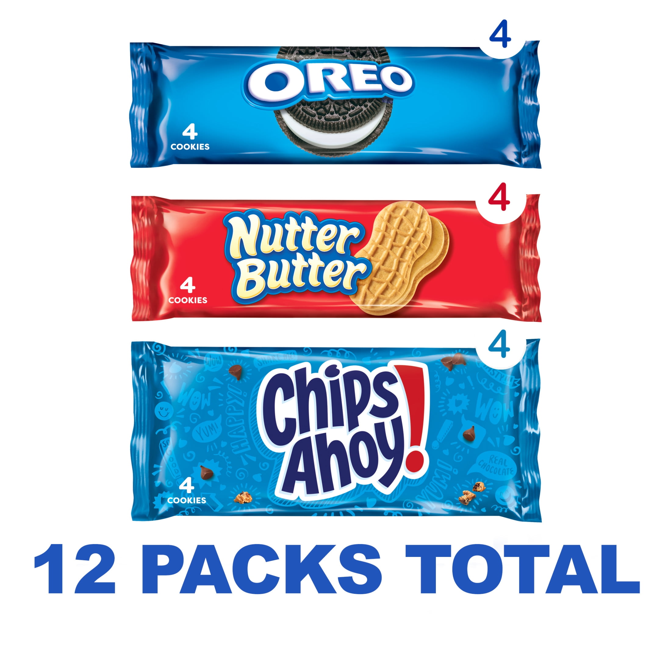 Nabisco Cookie Variety Pack, OREO, Nutter Butter, CHIPS AHOY!, 12 Snack Packs (4 Cookies Per Pack) Nabisco Cookie Variety Pack, OREO, Nutter Butter, CHIPS AHOY!, 12 Snack Packs (4 Cookies Per Pack)