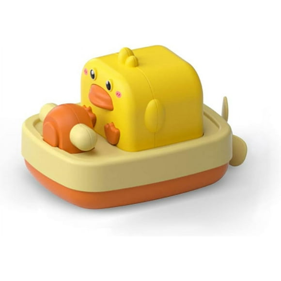 Windup Duck Ship Bath Toy, Cartoon Animal Yellow Duckling Boat Toy (Duck)