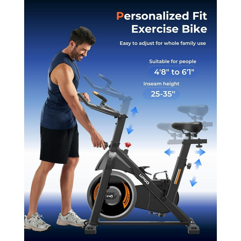 UPGO Indoor Stationary Magnetic Exercise Bike with Big IPad Holder Comfortable Seat for Home Use Walmart