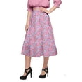 thumbnail image 3 of Moomaya Jupe en Coton avec Taille Élastique à Enfiler Jupe Évasée Imprimée Tenue d'Été, 3 of 5