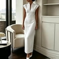 thumbnail image 7 of QUNYINEY Formal Wedding Guest Dresses for Women Plus Size Long Short Sleeve White Elegant Bodycon Dress Work Party Slim Fit V Neck Business Dresses, 7 of 7