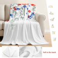 thumbnail image 5 of Blue Red Flowers Blanket Soft Cozy Warm Throw Blanket for Couch, Plush Fuzzy Flannel Fleece Blankets for Sofa, Elegant Spring Floral Butterfly Pastoral Bed Blankets Lightweight Gifts for Men, 30"x40", 5 of 9