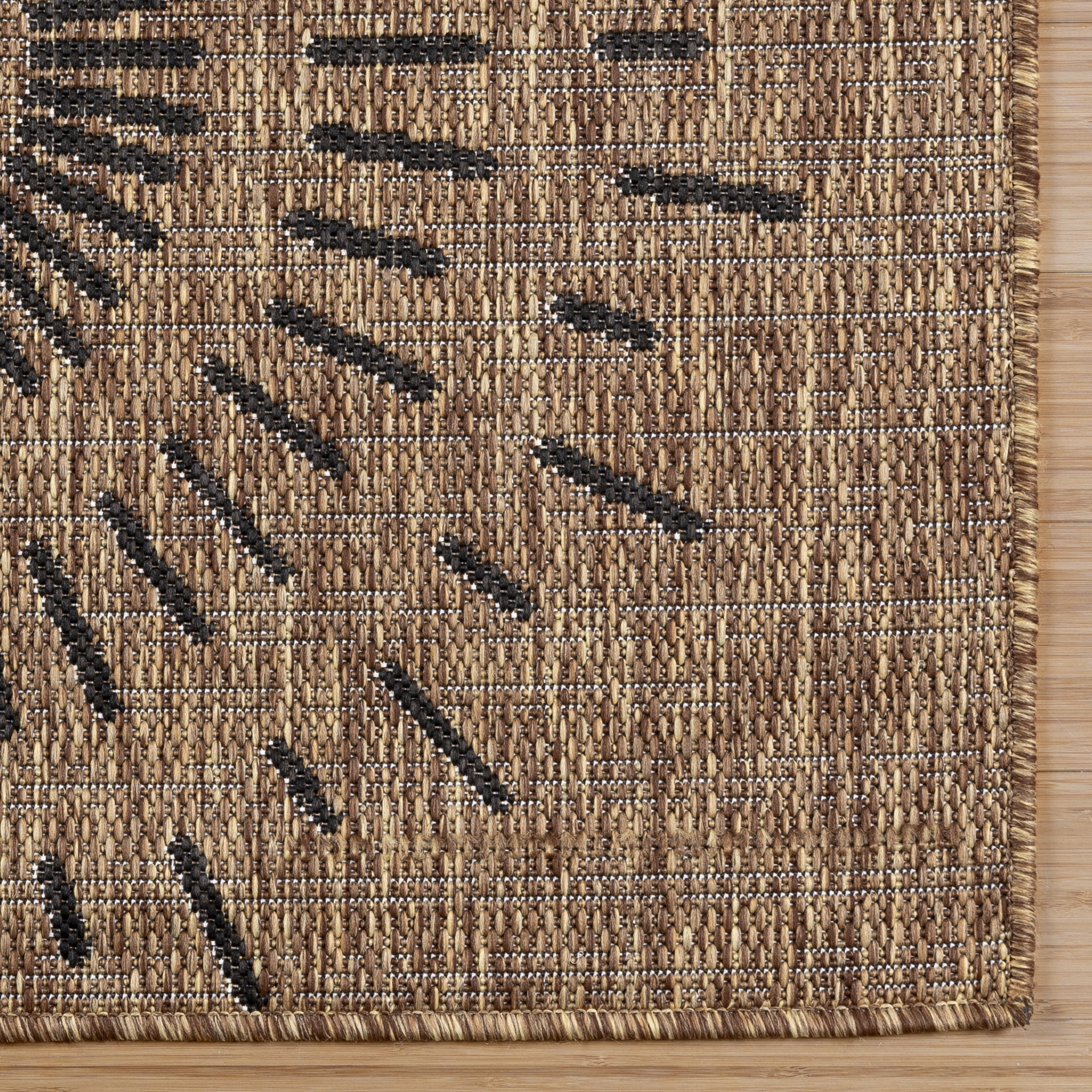 Savara Ziba Indoor/ Outdoor Polypropylene Chestnut Flat Weave Area Rug, 9x13