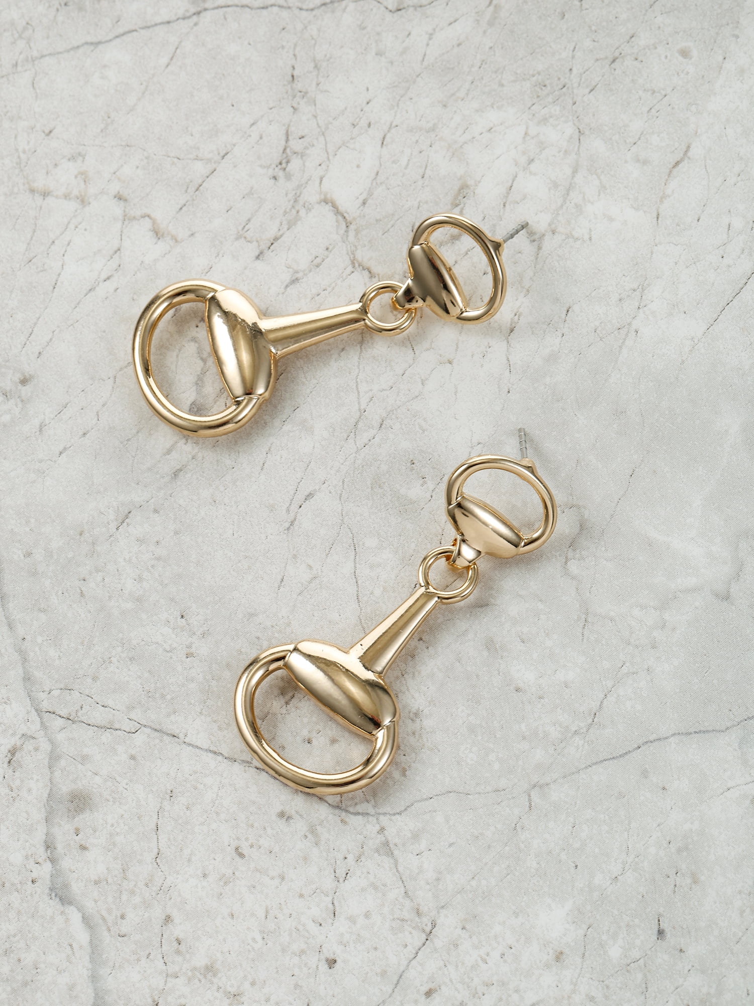 Time and Tru Goldtone Horse Bit Earrings, 1 Pair