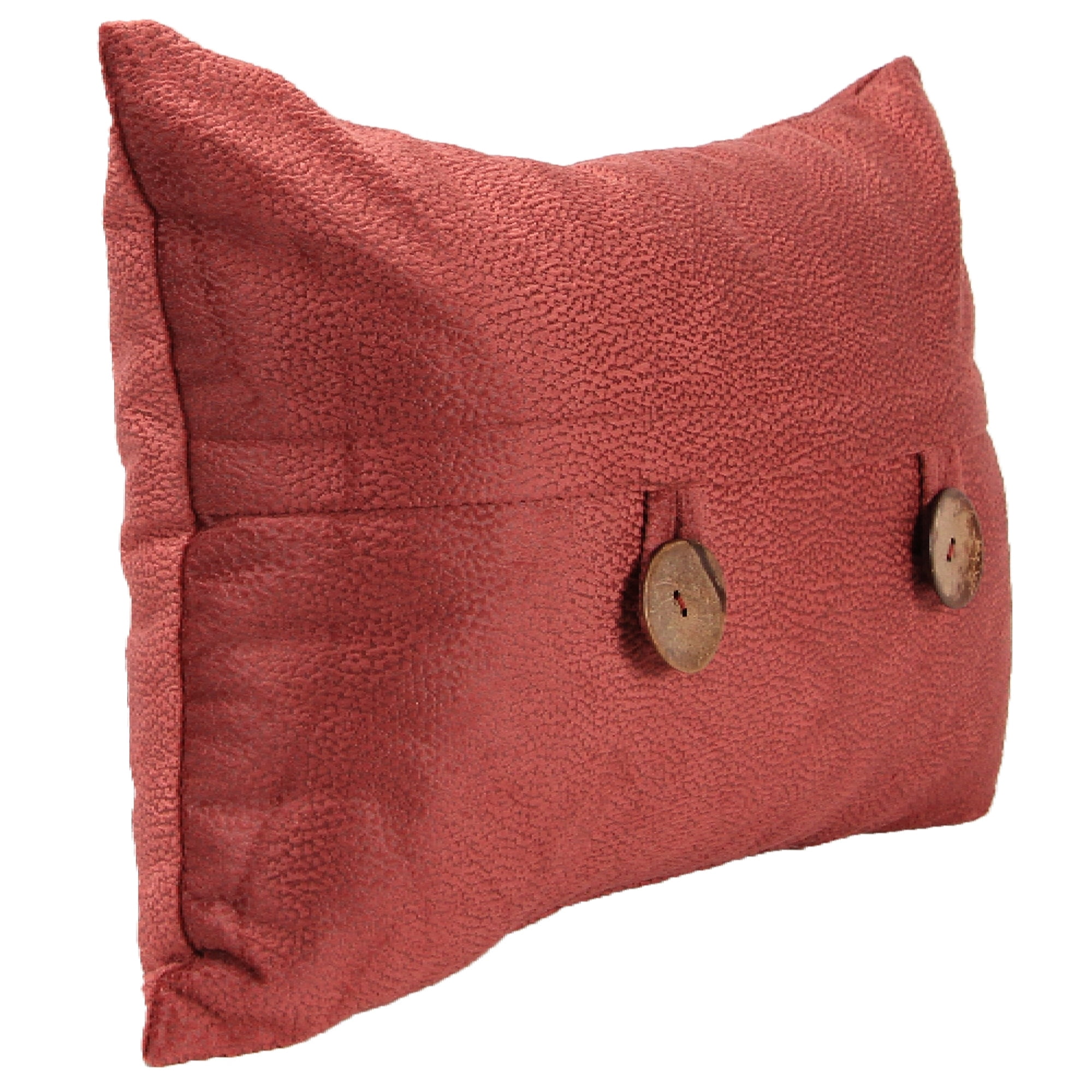 Jordan Manufacturing 20" x 14" Cranberry Solid Rectangular Reversible Decorative Lumbar Throw Pillow with Front Buttons
