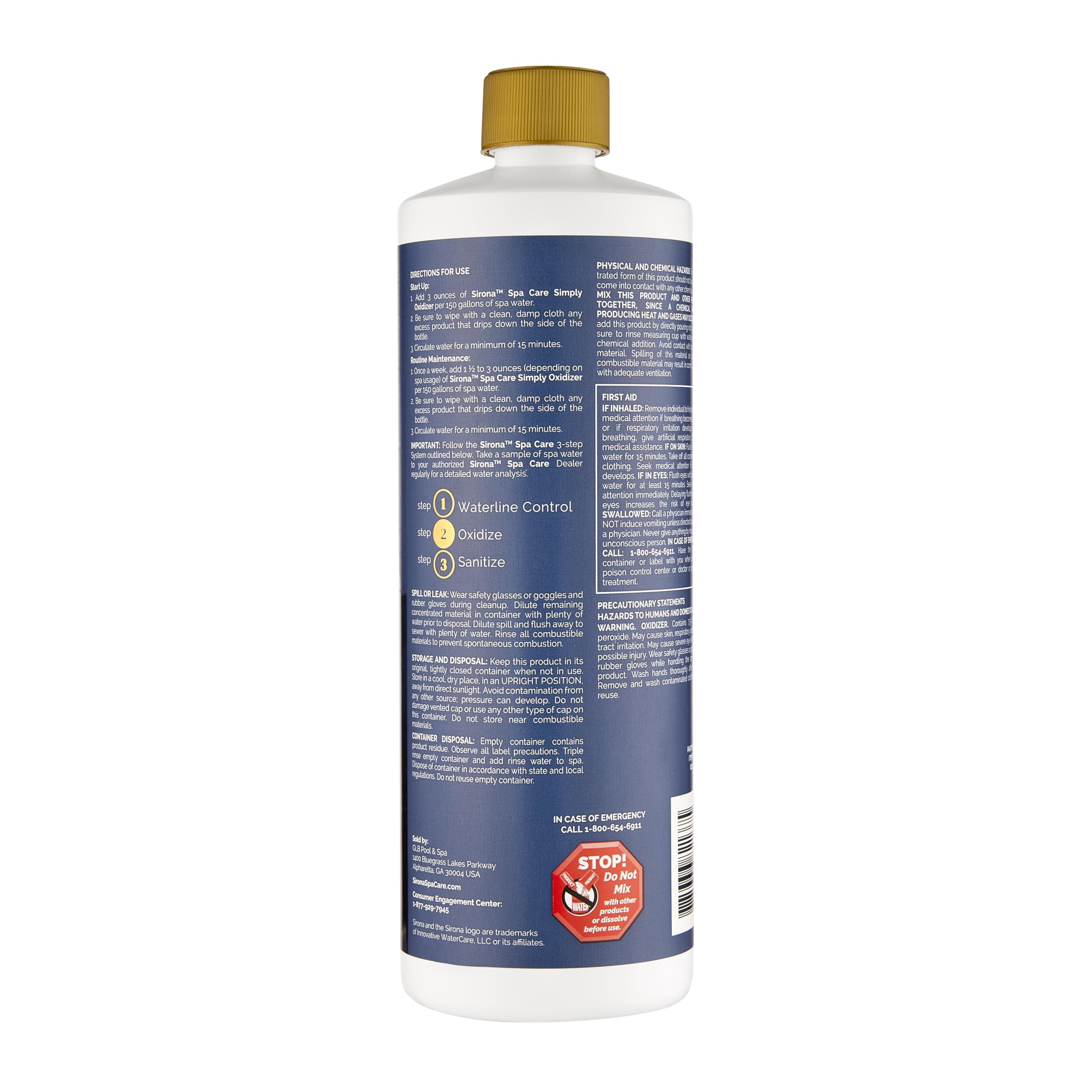 Sirona Spa Care Simply Oxidizer 1 Qt - Chlorine-Free & Bromine-Free + QueBuy Pool Log Book