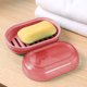 thumbnail image 4 of Jabonera de plástico color macarrón con base ranurada para drenaje | Jabonera compacta y duradera para lavabo de baño | Bandeja multiusos para guardar la ropa en la cocina, 4 of 6