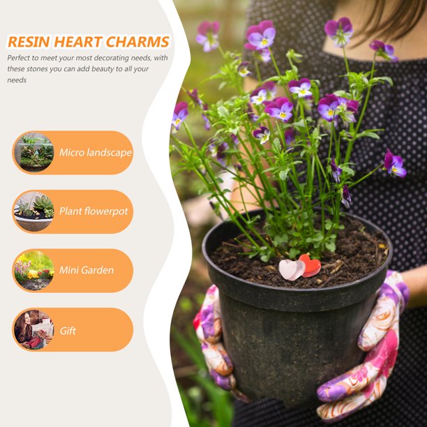 FUTUREORYY 100Ud Decoraciones De Resina Corazón Coloridas Para Manualidades Y De Jarrones En Fiestas