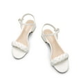 thumbnail image 3 of BURUDANI Women's Low Heels Braided Open Toe Ankle Strap Block Chunky Heel Sandals WHITE Size 5, 3 of 7
