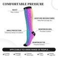thumbnail image 3 of Lsque Rainbow Scales2 Pattern Sport Compression Socks for Men & Women 15-20 mmHg Knee High Nurse Pregnant Running Medical and Travel Athletic, 3 of 6