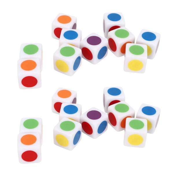 Dados educativos de seis caras, 20 piezas, juguetes educativos de dados de seis caras, dados de colores para enseñar, rendimiento potente