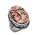 thumbnail image 2 of Natural Pink Opal Gemstone Handmade 925 Sterling Silver Jewelry Ring Size 8, 2 of 2