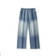 thumbnail image 3 of Pantalones largos de moda para hombre, casuales, de color sólido, con bolsillos y cremallera, cintura elástica, de poliéster., 3 of 4
