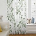thumbnail image 6 of Tropical Foliage Sheer Curtains 45 Inches Long, Sage Green Botanical Spring Summer Light Filering Curtains, Breathable Simi Curtain Privacy Drapes for Kitchen Bathroom Small Window Treatment, 6 of 9