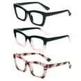 thumbnail image 3 of REAVEE 3 Pack Oprah Style Reading Glasses for Women, Blue Light Blocking Cute Oversized Square Computer Readers Spring Hinge +2.25, 3 of 4
