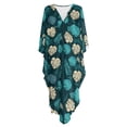 thumbnail image 4 of Xoenoiee Tropical Monstera Palm Leaves Print Kaftan Dresses for Women V-Neck Swimsuit Cover Up Plus Size Beach Maxi Dress Boho Caftan Loungewear Lightweight Mumu Dresses, 4 of 7