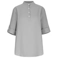 thumbnail image 3 of OGLCCG Mens Cotton Linen Henley Shirts Casual 3/4 Sleeve Hippie Yoga Tops Lightweight Solid Color Summer Beach T-Shirt,XXL,Gray, 3 of 7