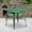 Green, variant on Commercial Grade 31.5" Square Metal Indoor-Outdoor Table, Heavy Duty All-Weather Steel Slat Top Dining Table, Modern Café Restaurant Bistro Patio Furniture, Metal Stackable Deck Yard Desk Setup